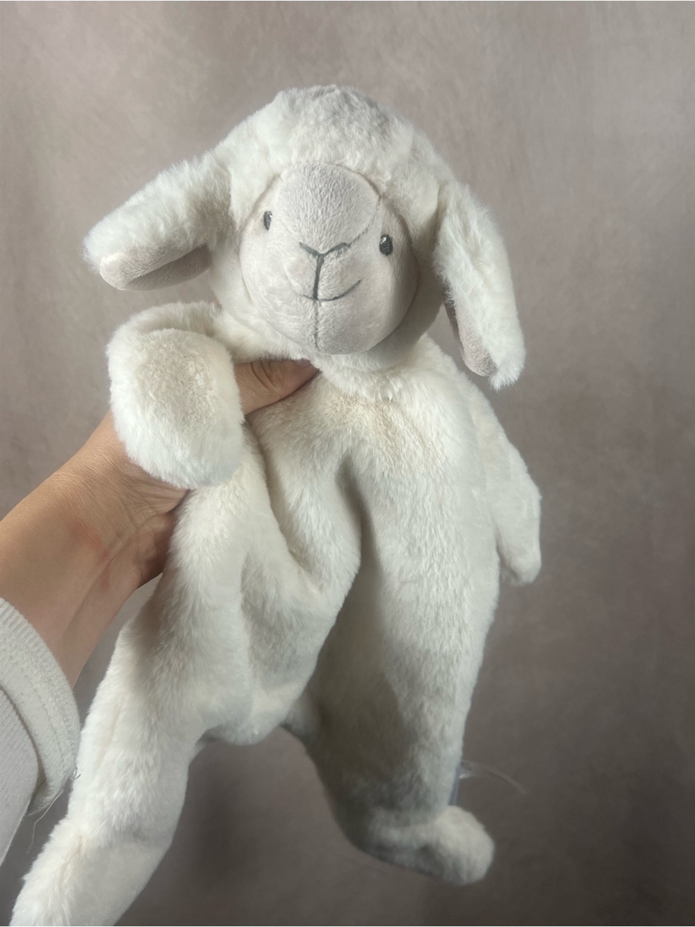Mon Ami White Lamb Sheep Plush Lovey Soft Stuffed Animal Baby Nursery